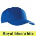 KP130 Sandwich Peak Cap 5 panels baseball sapka royal blue/white